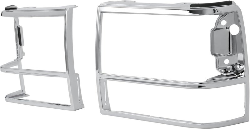 ALMULOO Pair Headlight Bezel Door Compatible with 1989-1994 Ford Bronco II/Explorer/Ranger GT/S Plus/S Plus Replacement for FO2513111 FO2512156 Chrome+Painted Silvery Left&Right - Image 2